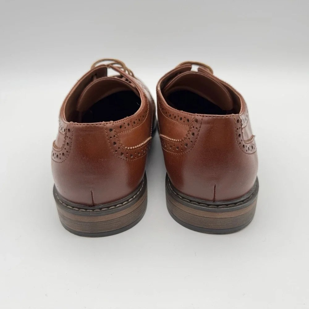 Temeshu Men's US Size 9.5‎ Brown Dress Shoes Casual Oxford Business Formal Shoes